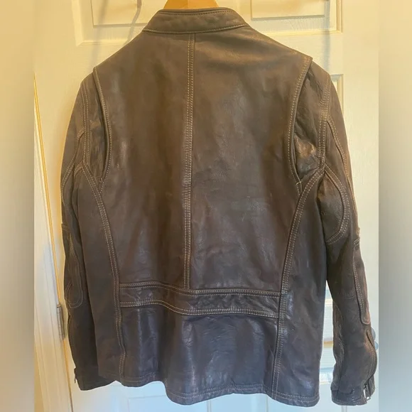 Black Rivet Brown Leather Jacket - Picture 2 of 8